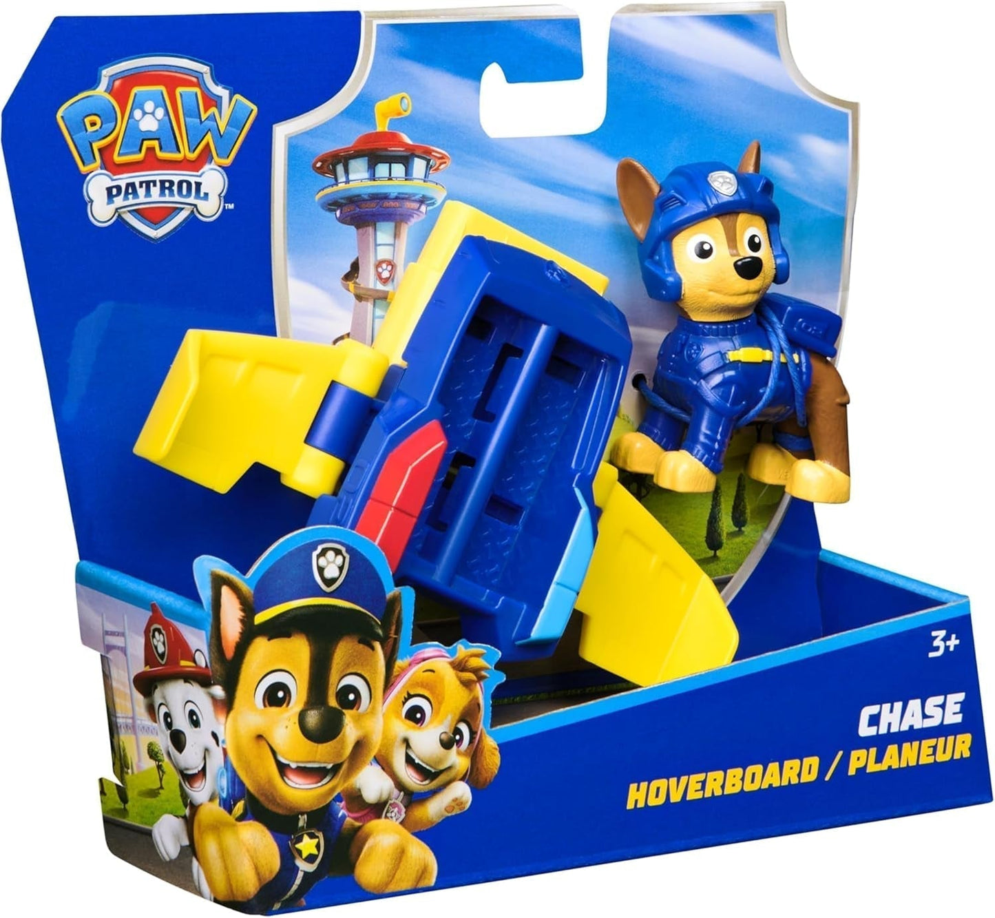 PAW PATROL Chase Action Pup Mini Rescue Airplane Playset con Ali Pieghevoli Giocattolo per Bambini 3 Anni Action Figure Naty Shop