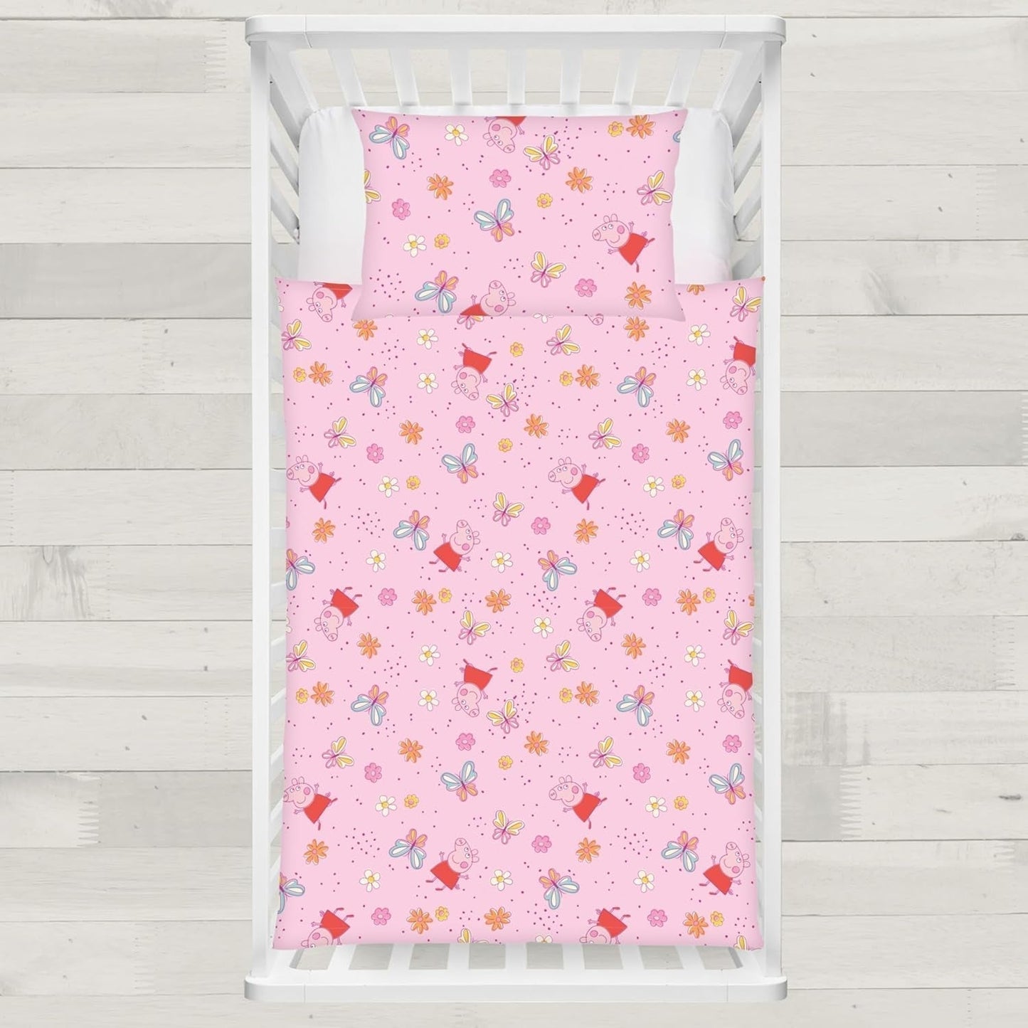 Set biancheria da letto per bambini Peppa Pig, 100 x 135 cm e 40 x 60 cm, cotone Biancheria da letto - bambini Naty Shop
