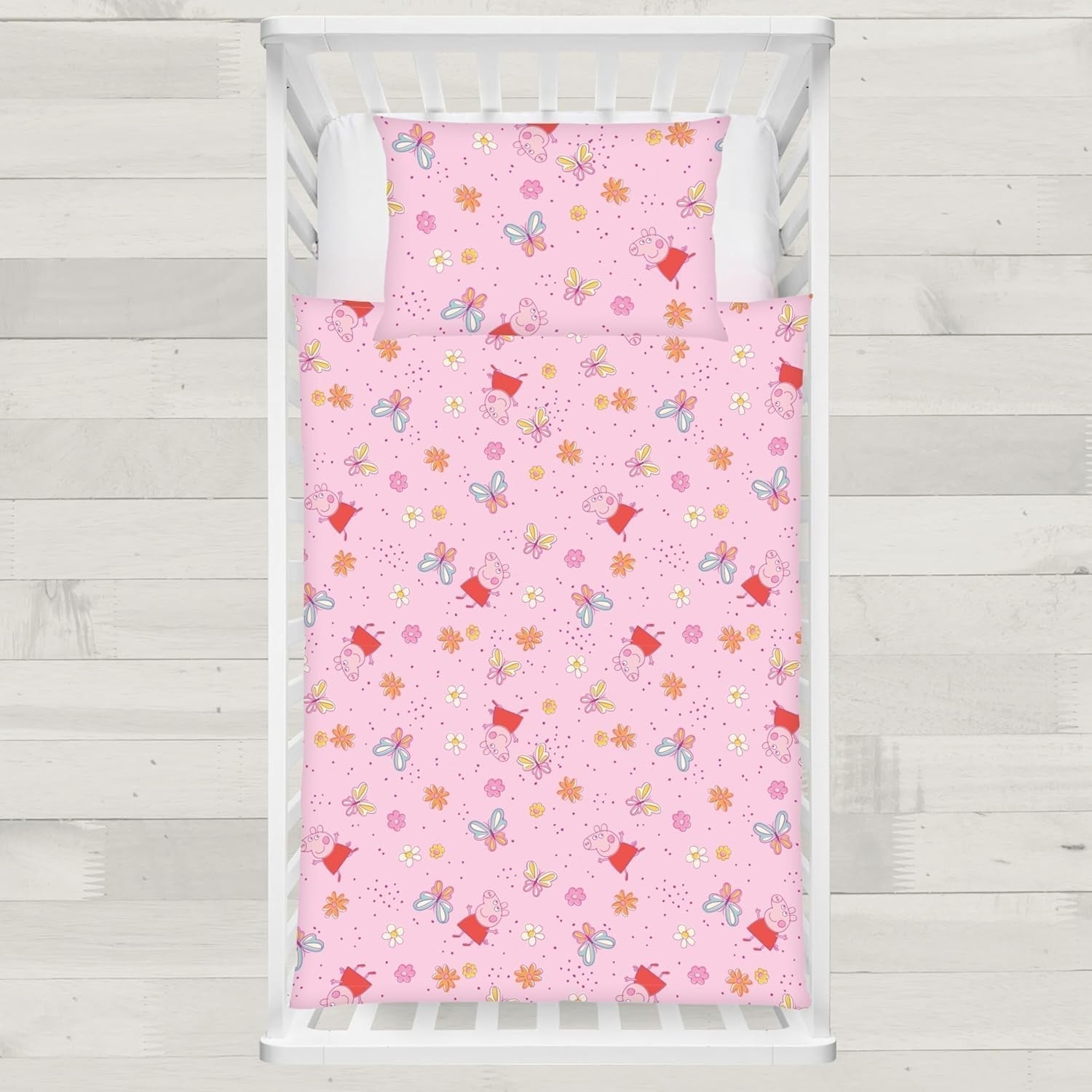 Set biancheria da letto per bambini Peppa Pig, 100 x 135 cm e 40 x 60 cm, cotone Biancheria da letto - bambini Naty Shop