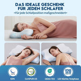 Cloudétoile Cuscino per Collo Cuscino in Memory Foam - Cuscino Ortopedico ergonomico 2 in 1 Cuscino in Visco Foam Cuscino per Sostegno per Collo per Dormiente Laterale Cuscino in Memory Foam Regolabile in Altezza Bianco 64X38X12 cm Cuscini Ortopedici Cervicali Naty Shop