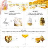 Spray commestibile glitter - Glitter commestibili 22G, polvere glitter commestibile per bevande, decorazioni per torte, macarons - Polvere glitter colorante alimentare, glitter commestibile per cocktail, muffin (Rosa)