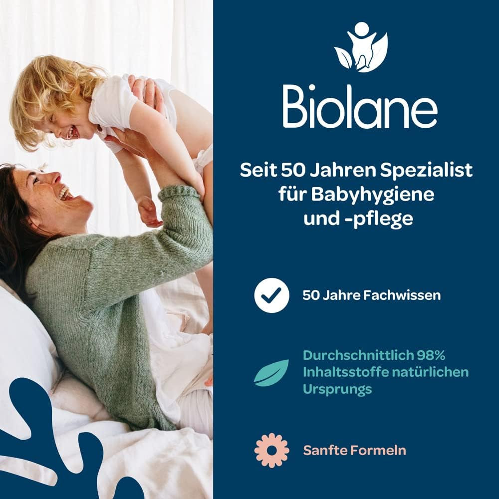 BIOLANE - Salviette umidificate per neonati, viso e mani - Salviette detergenti extra delicate per l'igiene - Salviette umidificate per neonati dalla nascita - Senza alcool - 12 x 64 salviette (768 salviette)