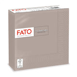 Fato, Tovaglioli Carta Usa E Getta, Ideale per Pranzi Casual e Buffet, Confezione da 50 Tovaglioli, Misura 33X33, Piegato in 4, 2 Strati, Tortora, Carta 100% Pura Cellulosa, Certificato Fsc