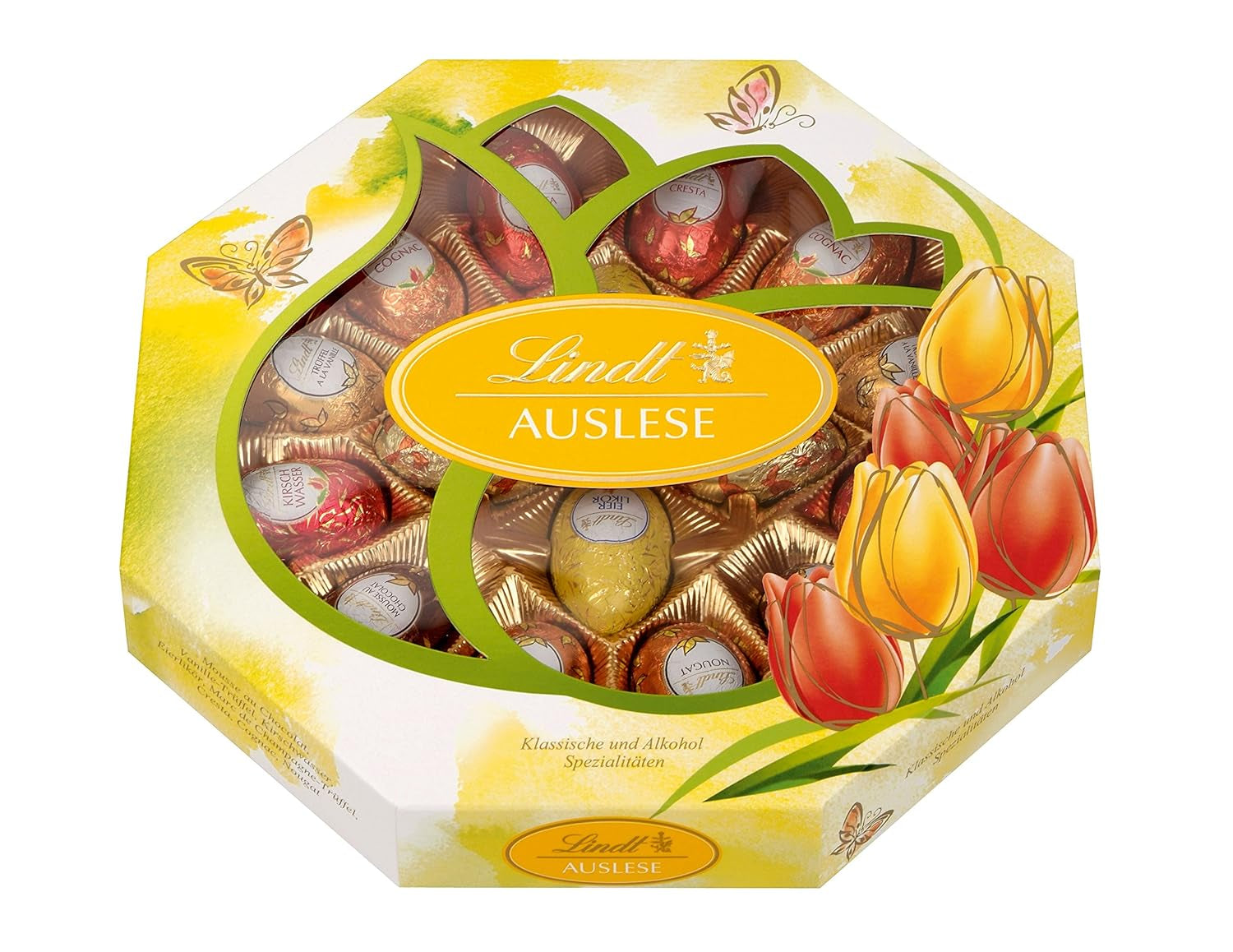 Selezione di uova di cioccolato | 288 g| 2 x Uova crestate e tartufi al cioccolato | 3 x 90 g | I migliori tartufi Marc de Champagne al cioccolato bianco | Cioccolato pasquale | Dono di cioccolato