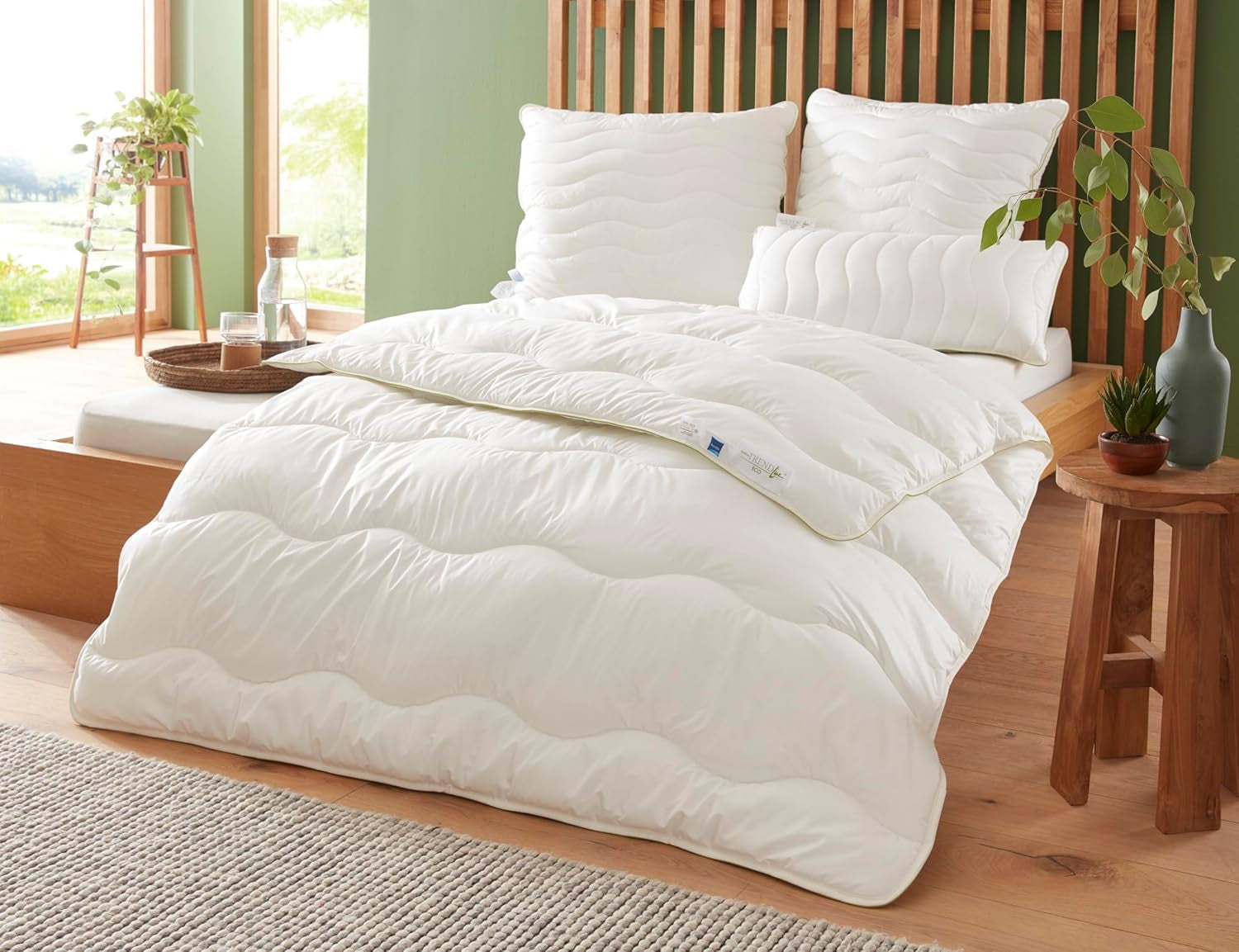 Badenia Trendline Trapunta ecologica Aerelle Blue Duo 135 X 200 Cm, Bianco, Certificato Öko-Tex, Prodotto secondo lo standard di qualità tedesco Trapunte e trapunte Naty Shop 135 X 200 Trapunta mono per tutte le stagioni