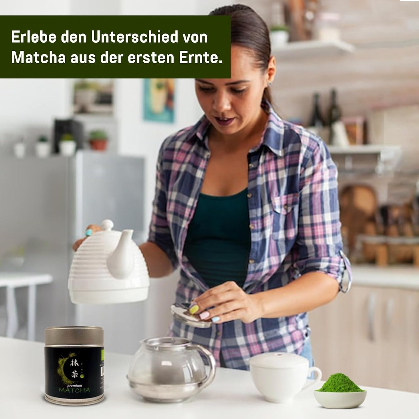 Grado cerimoniale UJI - Scatola da 30 g - Bio - 100% Matcha giapponese - Primo raccolto - Matcha puro - Macinato