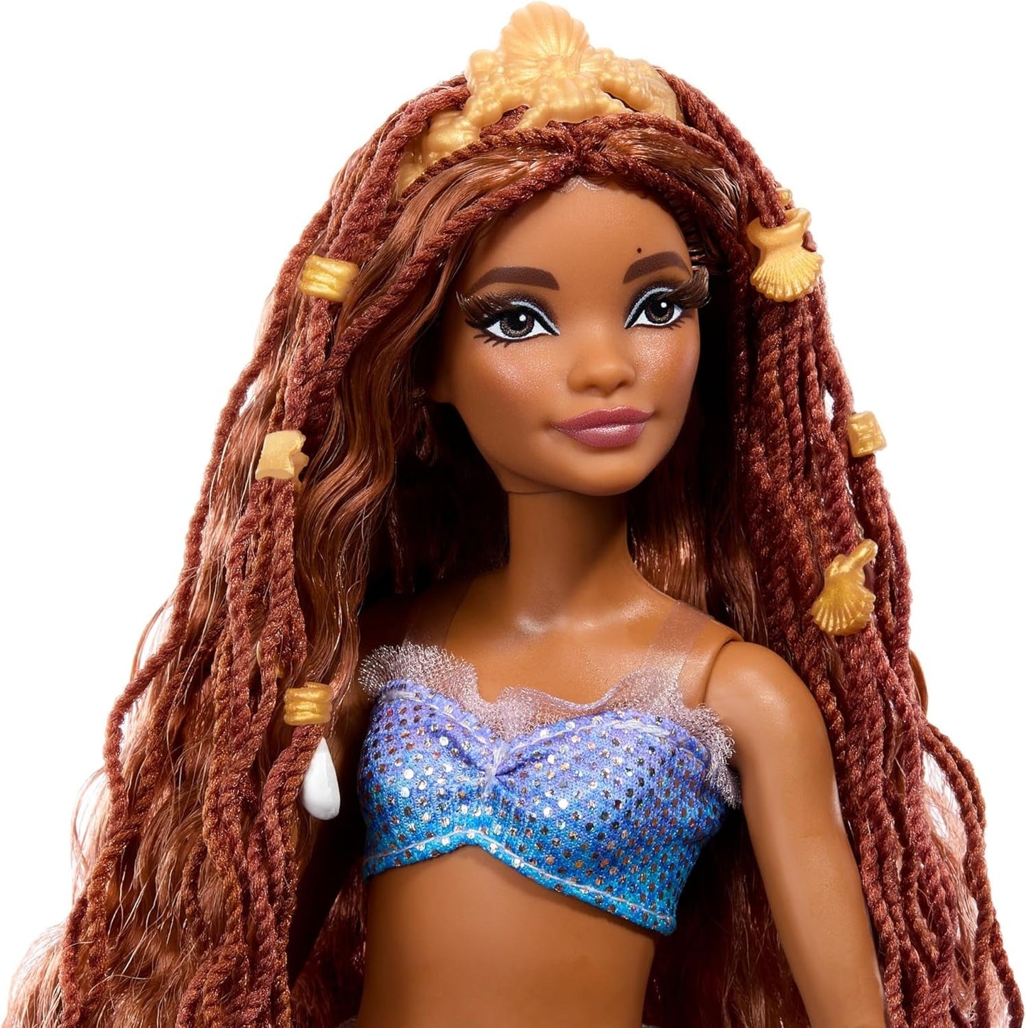 Mattel Disney Ariel La Sirenetta - Bambola Sirena Deluxe con perline per capelli e supporto per bambola per giochi fantasiosi ed esposizione, per bambini dai 3 anni in su, HNF42