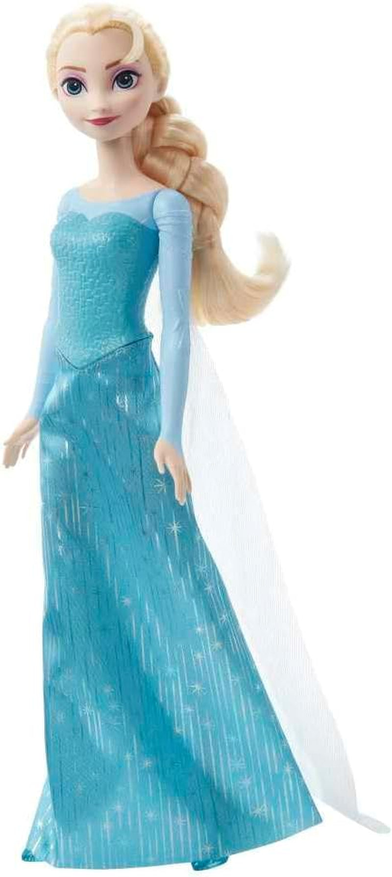 Elsa Mattel Disney Frozen Doll, Frozen Doll, Capelli biondi pettinabili, Scarpe posizionabili, staccabili, Regali Disney, Giocattolo di età 3+, HLW47