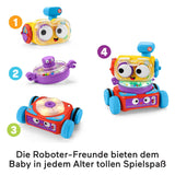 Fisher-Price Robot didattico 4 in 1 Linus per neonati e bambini piccoli, giocattolo a partire da 6 mesi - lingua tedesca, HCK39 Baby Toys Naty Shop