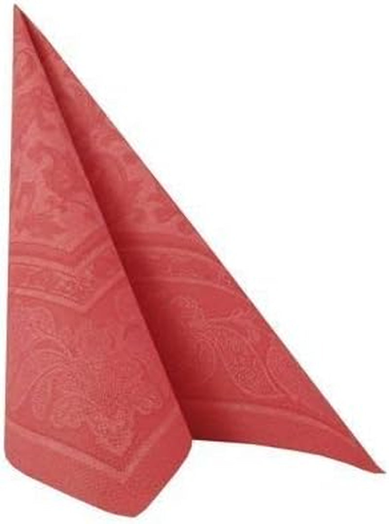 50 tovaglioli premium "ROYAL Collection" 1/4 pieghe 40 cm x 40 cm rosso "Ornamenti" di alta qualità (confezione da 2)