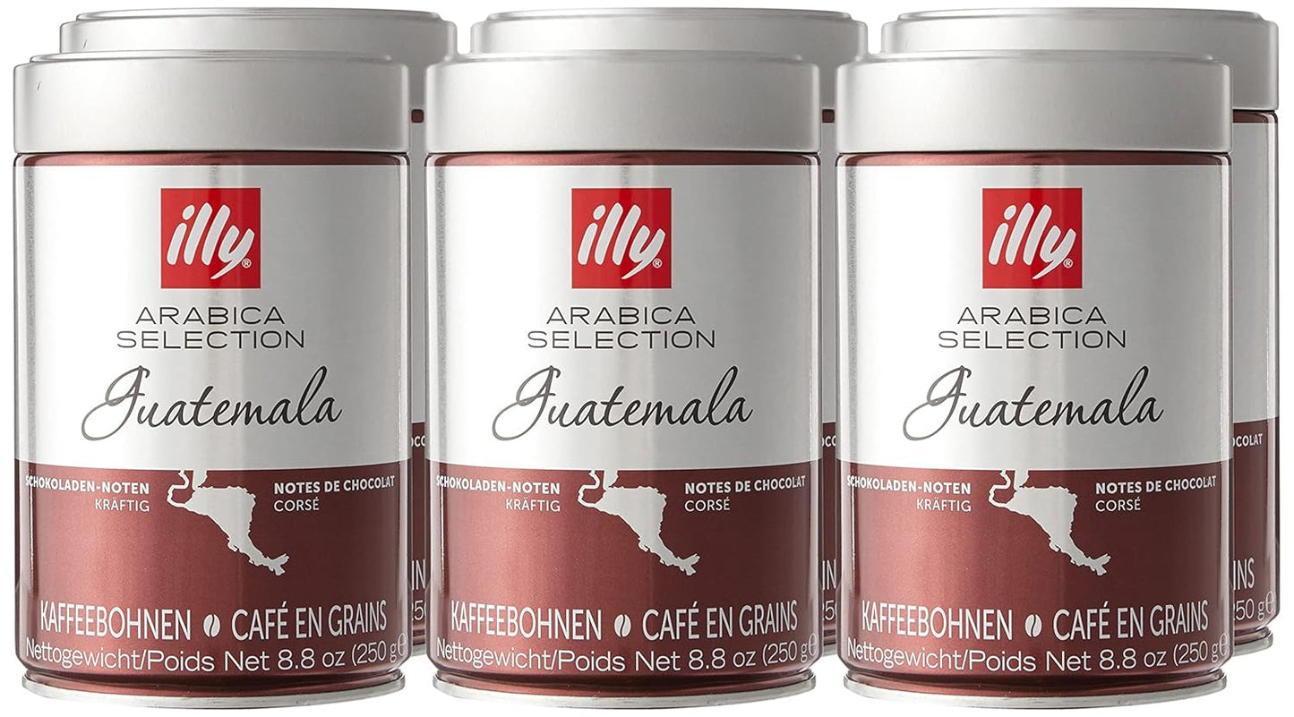 Caffè in grani illy, selezione di caffè Arabica, Guatemala, conf. da 6 (6 x 250g)