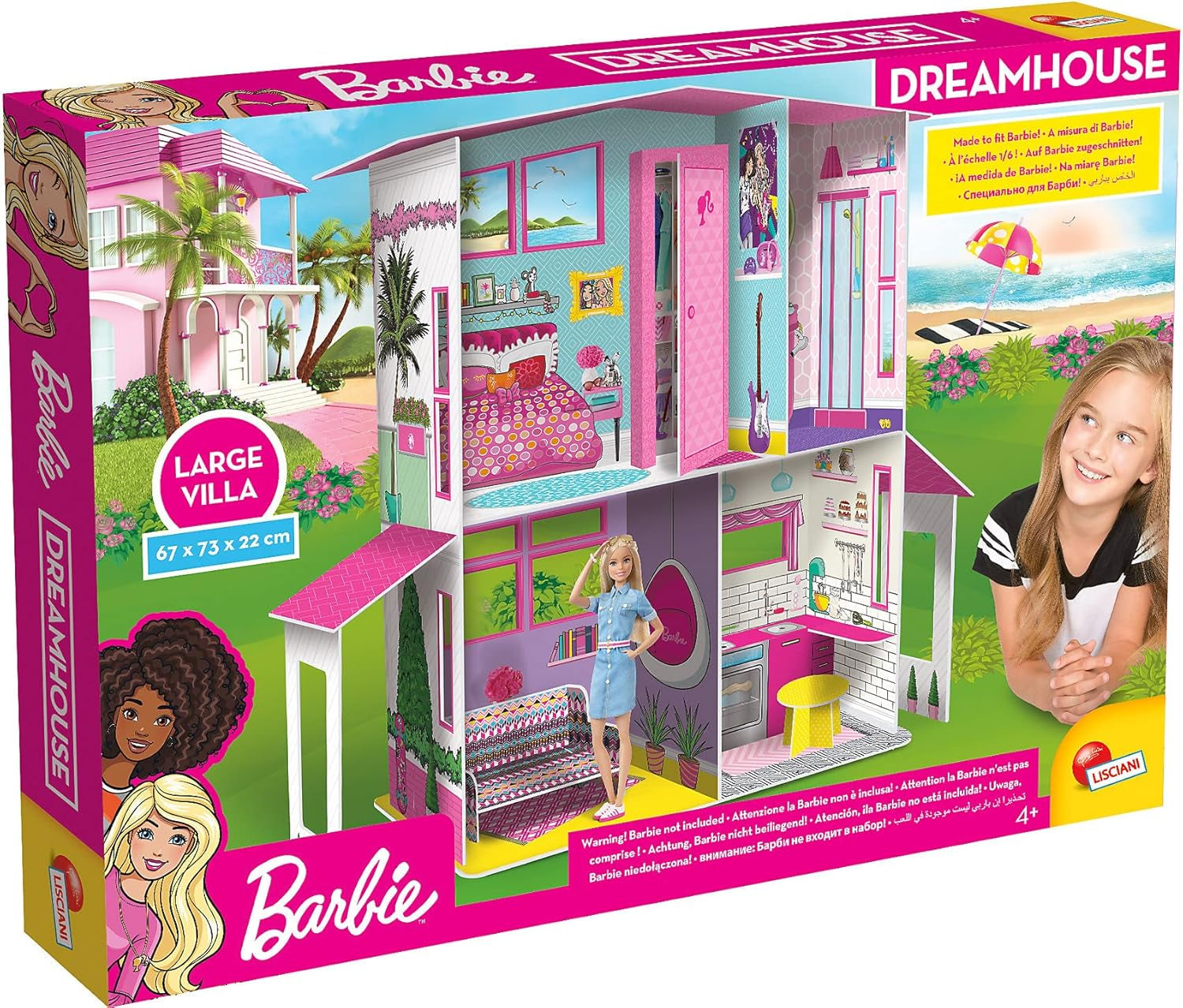 Lisciani - Casa delle Bambole BARBIE - Villa dei Sogni di Barbie su Due Piani - Casa 3D da Costruire, Decorare e Progettare - Giocattolo Creativo da Costruire e Artigianale per Bambini dai 4 Anni in su Case delle Bambole Naty Shop