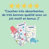 - Pannolini taglia 4+ 9-20 kg – Ökologische Babywaidern – natürliche Babypflege, ipoallergen, ohne Parfüm und auslaufsicher – hermestellung in Frankreich – 126 pannolini usa e getta – 1 mese