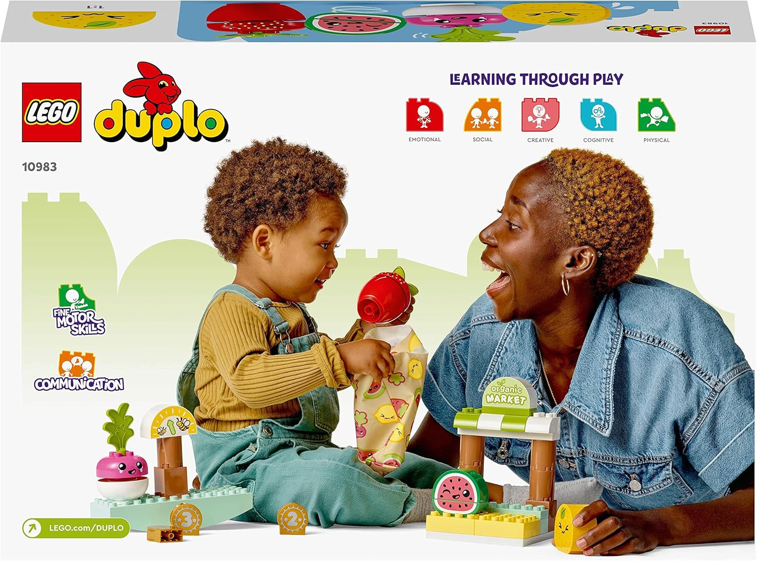 LEGO DUPLO Il mio primo mercato biologico, set negozio di giocattoli per ragazzi e ragazze, giocattolo educativo per bambini a partire da 1,5 anni, accessori per frutta e verdura 10983 Set da costruzione Besuche den LEGO-Store