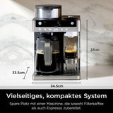 Macchina da caffè con filtro Ninja Prestige 2 in 1 con capsule e montalatte integrato, per latte macchiato, caffè freddo e Flat White, Nero CFN802EU