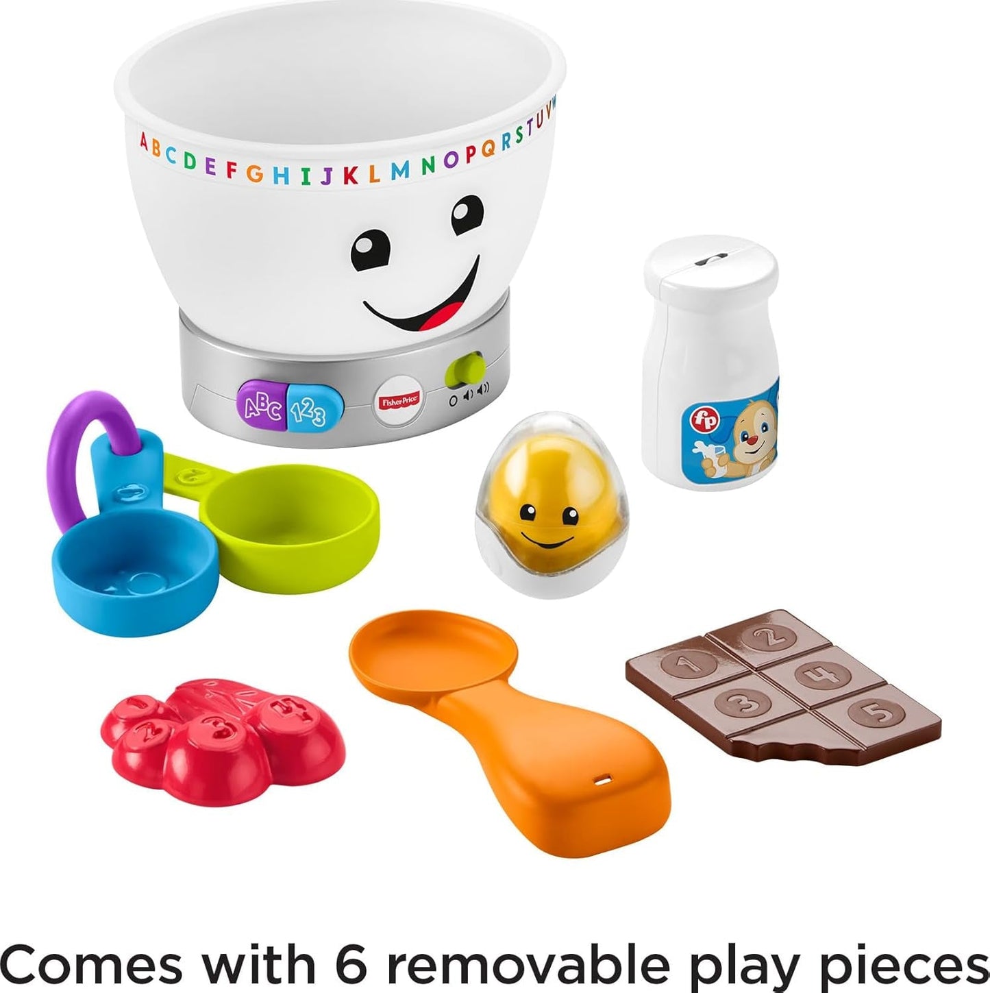 Fisher-Price Giocattolo didattico per bambini Ridi e impara, Ciotola magica per mescolare i colori con musica e luci, per bambini dai 6 mesi in su, GJW20 Giocattoli per bambini Naty Shop