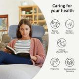Cuscino da lettura XL per letto e divano con paranuca staccabile, cuscino per la schiena ideale per adulti con memory foam per leggere, lavorare, giocare, guardare la TV, rilassarsi (Grigio)