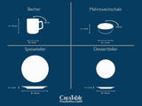 CreaTable, 20149, serie Nordic Fjord Blue, set di stoviglie da 16 pezzi per 4 persone, servizio combinato in porcellana, lavabile in lavastoviglie e adatto al microonde, produzione di qualità