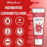 Dekozauber 24 coloranti alimentari rossi, gel, 30 g, vegani, senza zucchero, altamente concentrati, coloranti alimentari rossi per fondente, crema al burro, bevande e altro