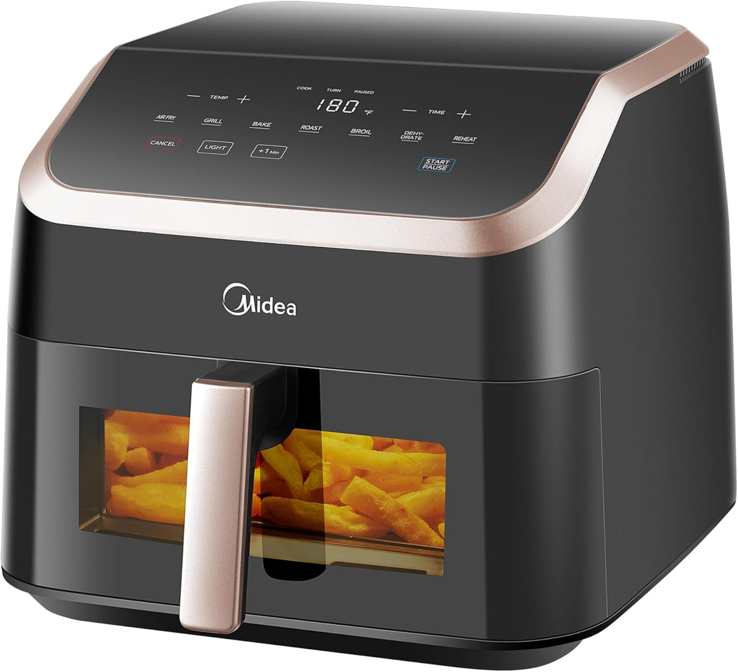Friggitrice ad aria calda Midea 2L, Friggitrice ad aria calda da 1150 W, Senza olio, Friggitrice ad aria calda, Funzione di spegnimento automatico Elettrodomestici Naty Shop 9L