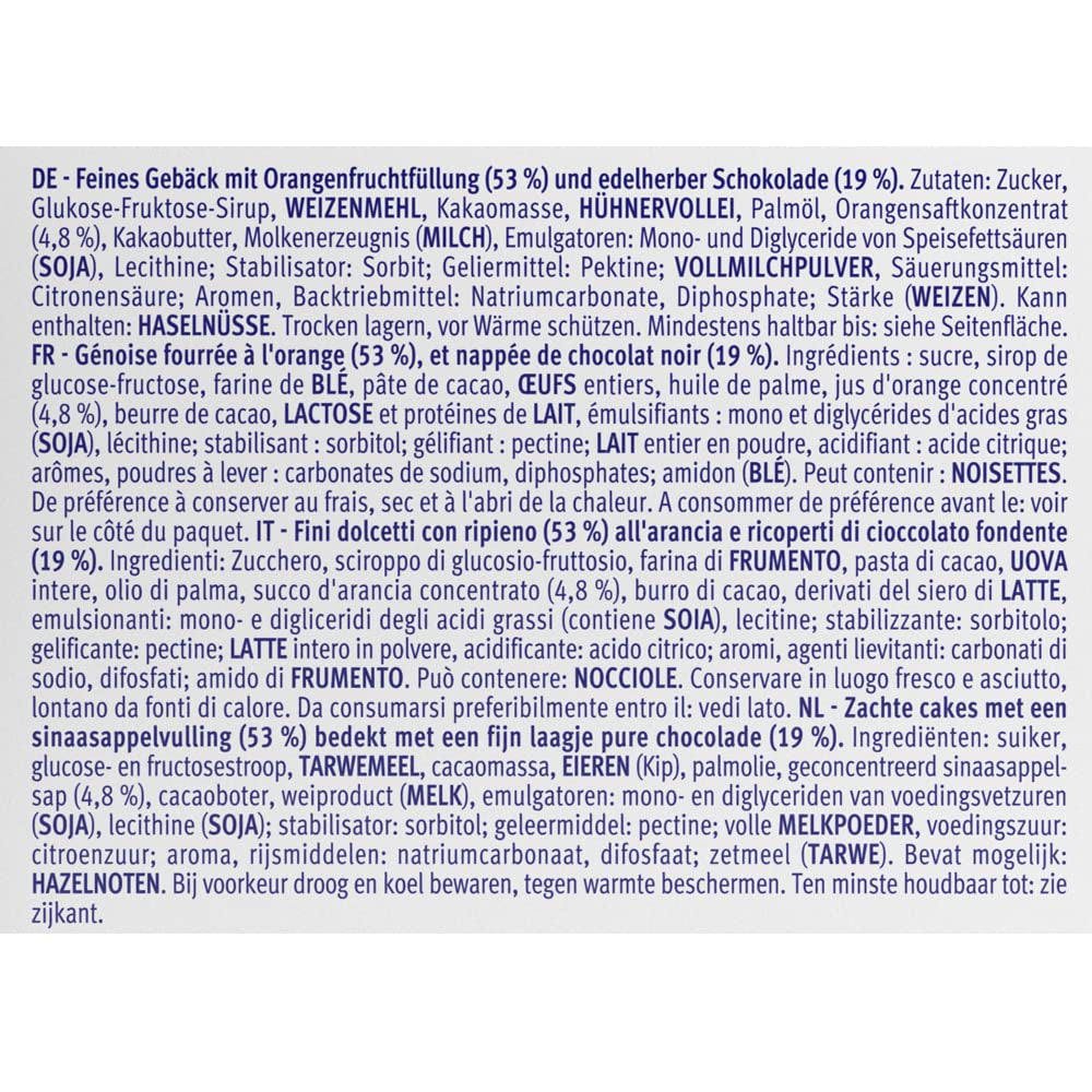 Bahlsen Messino Edelherb - Confezione da 4 - Edelherb Pasta soffice con ripieno di cioccolato e arancia (1 x 125g)