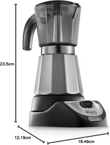 De'Longhi Alicia Plus EMKM6.B Moka (ruotabile a 360°, 550 W) Argento-Nero