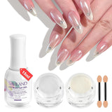 Saviland Set di polveri per unghie cromate - Polvere per unghie cromata laser rosa Effetto specchio Laser Nail Art, Polvere decorativa per manicure con glitter per unghie con bastoncini di spugna, Polvere glitter per unghie Salone per unghie