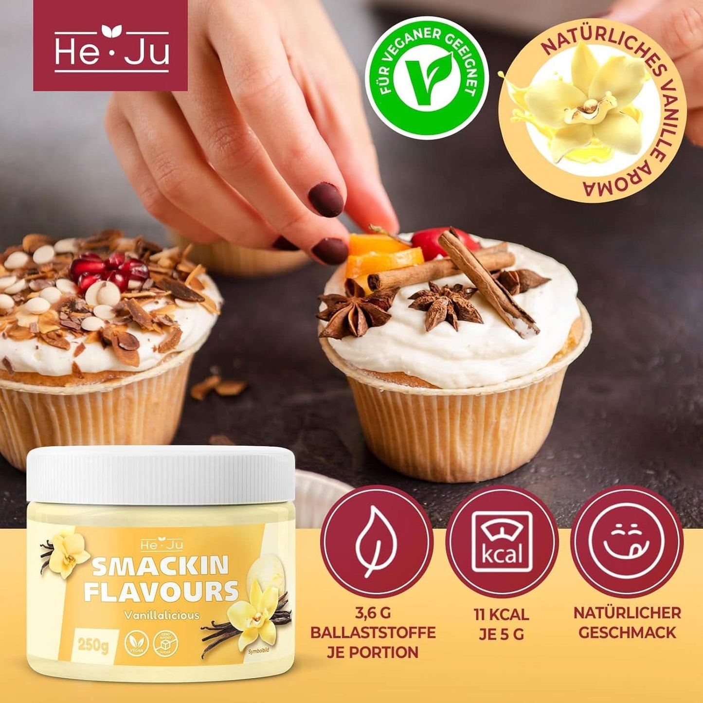 He-Ju, Polvere al gusto di vaniglia, 250 grammi Aromas Naty Shop