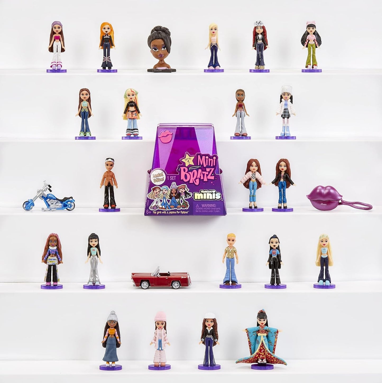 Bambole Bratz Miniverse MGA Y2K Nostalgia Flashback Minis in edizione limitata - PACCHETTO SORPRESA - 2 mini bambole Bratz e vetrina - Ottimo regalo per bambini e collezionisti 6+