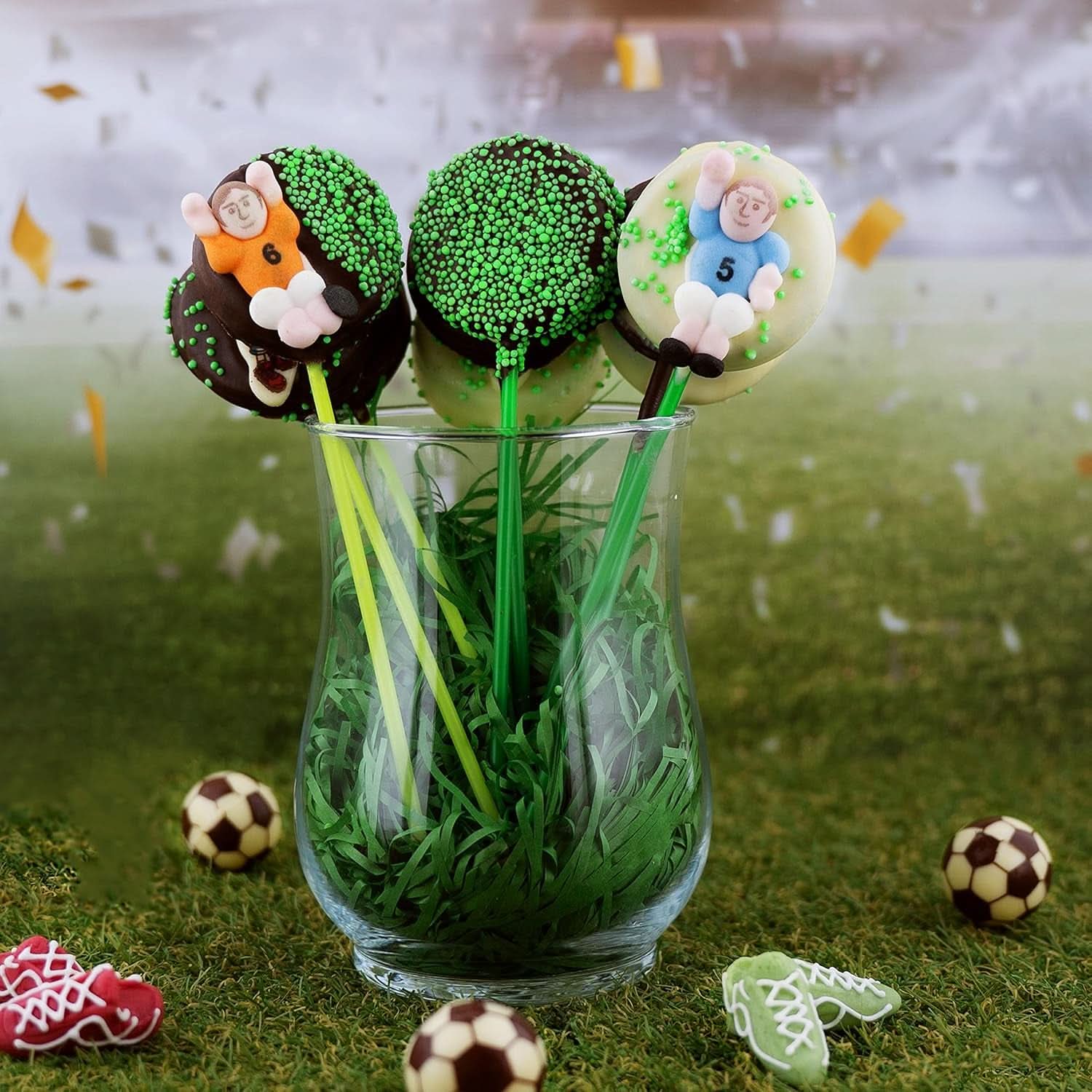 Günthart Backdecor 12 Giocatori e palloni da calcio in zucchero, 21 grammi Naty Shop