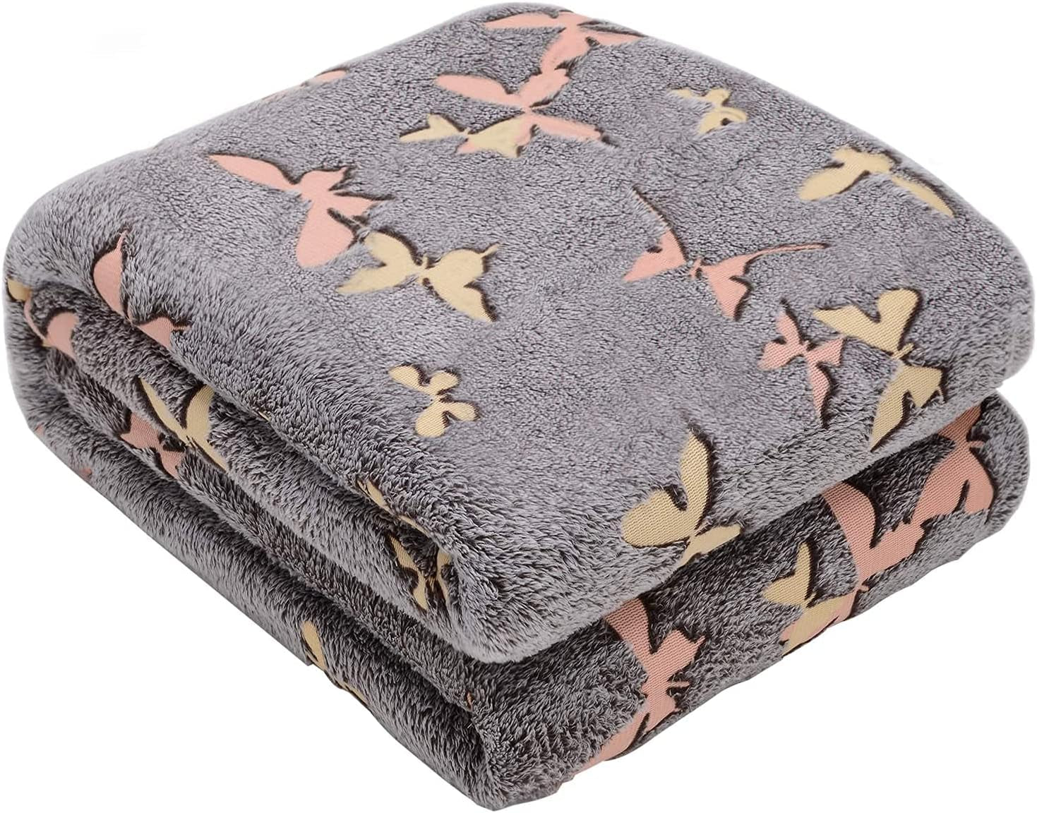 Kanguru Copriletto Glow Coperta Glow in the Dark Coperta Farfalla Coperta Morbida 130X150Cm Copridivano Luminoso. Coperta per bambini Glow in the Dark, grigia Letti e coperte Besuche den Kanguru-Store Titolo predefinito