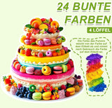 Colorante alimentare in polvere - 24 coloranti alimentari altamente concentrati coloranti alimentari vivaci per torte, macarons, fondente, dolci al forno, glassa, crema al burro, biscotti - 2 g (ciascuno)