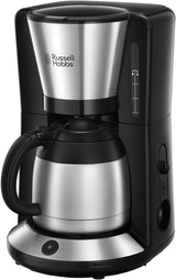 Macchina per caffè Russell Hobbs [soffione doccia per estrazione e aroma ottimali] Adventure (da 1 a 8 tazze, caraffa termica da 1,0 litri, spegnimento automatico, sistema antigoccia, 1100 W) Macchina per caffè con filtro 24020-56