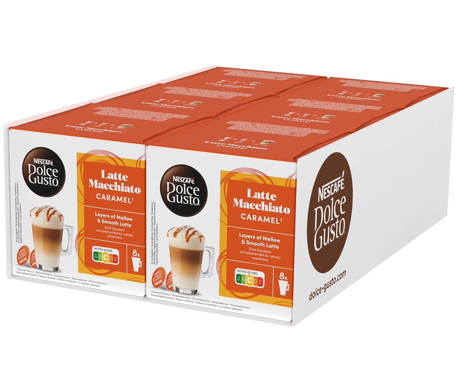 NESCAFÉ DOLCE GUSTO Latte Macchiato Caramel Kaffeekapseln Confezione da 6 (6 x 16 Kapseln)
