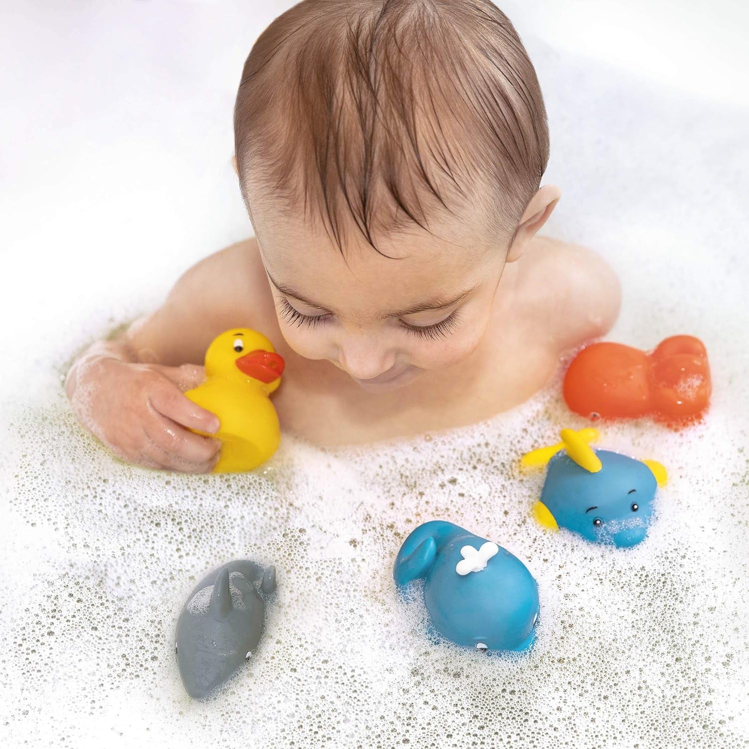 Battat 12 Pezzi Giocattolo da Bagnetto Giocattolo da Bagnetto Animali Acquatici - Compagni di Bagnetto per Bambini 10 Mesi - Giocattolo da Bagnetto Anatra e Altro Bebe Toys Naty Shop