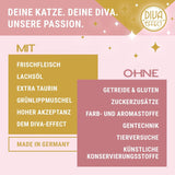 KITTY Cat Paté Mix 2, 6 x 400 g, cibo umido per gatti in confezione campione, cibo senza cereali con taurina, olio di salmone e cozze dalle labbra verdi, alimento completo con alto contenuto di carne, prodotto in Germania