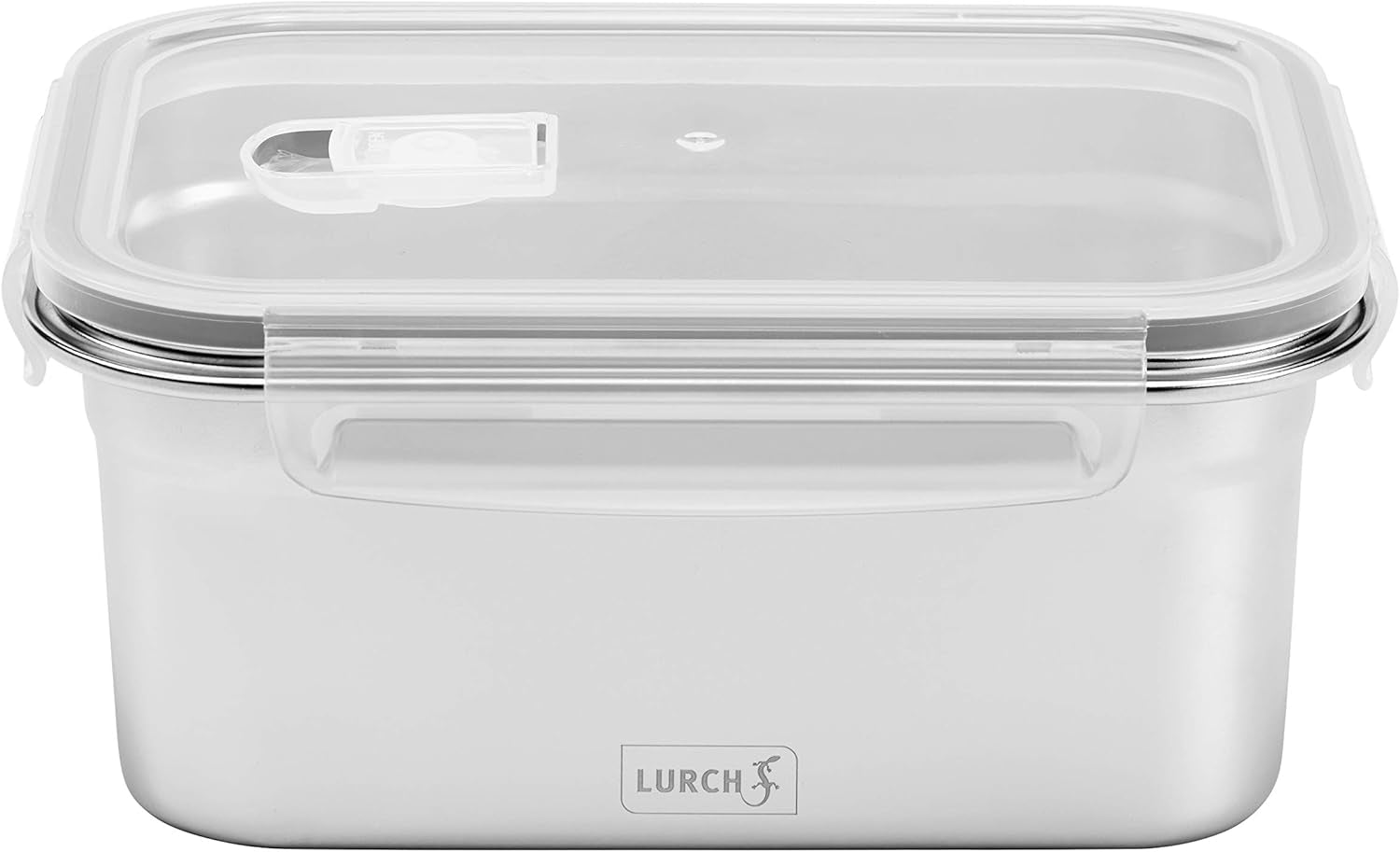 Lurch 240895 Lunch Box Scatola di sicurezza/conservazione in acciaio inossidabile di alta qualità con coperchio in plastica senza BPA 2000 ml Scatole trasparenti per alimenti Naty Shop 1500 ml