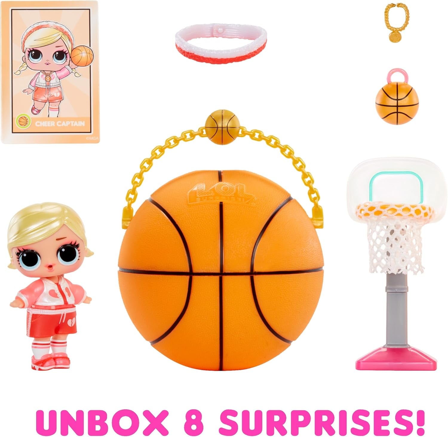 LOL Sorpresa! Collezione All-Star Sports Vault Tots - Include 1 bambola, confezione corazzata, 12 bambole da collezione, 8 accessori unboxing, ideale dai 4 anni in su, Rosa