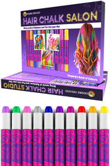 Desire Deluxe Regali per Ragazze, Gessetti per Capelli per Capelli, Giocattoli per colorare i Capelli di Natale, 10 Penne Lavabili per Tinture per Capelli per Carnevale, Tinture per Capelli di 3 4 5 6 7 8 9 11 Anni Naty Shop