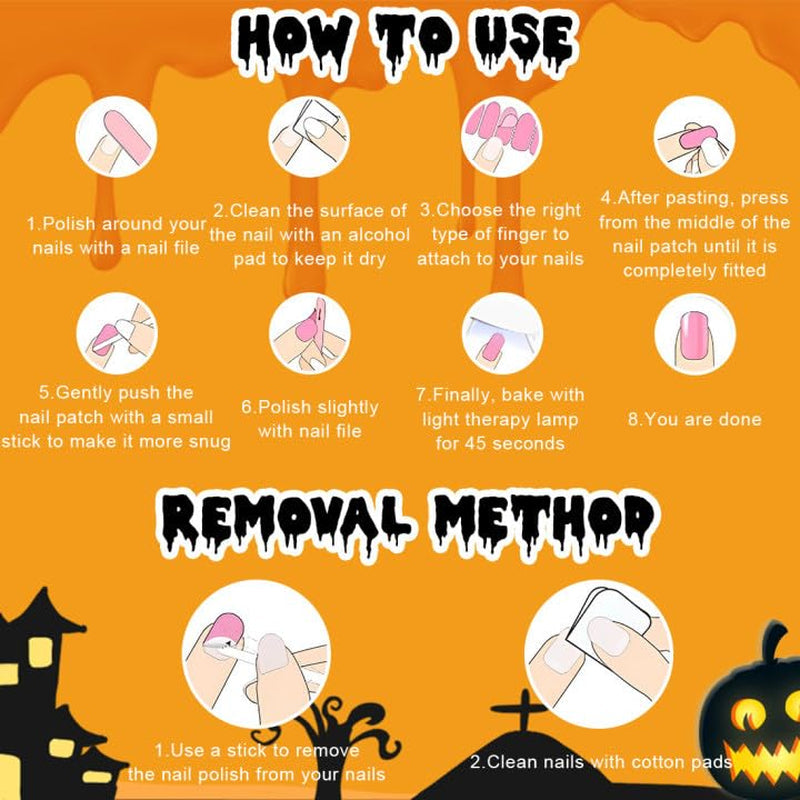 5 adesivi per unghie 3D di Halloween, adesivi per unghie stereoscopici 5D, decorazioni per unghie, accessori per il design delle unghie