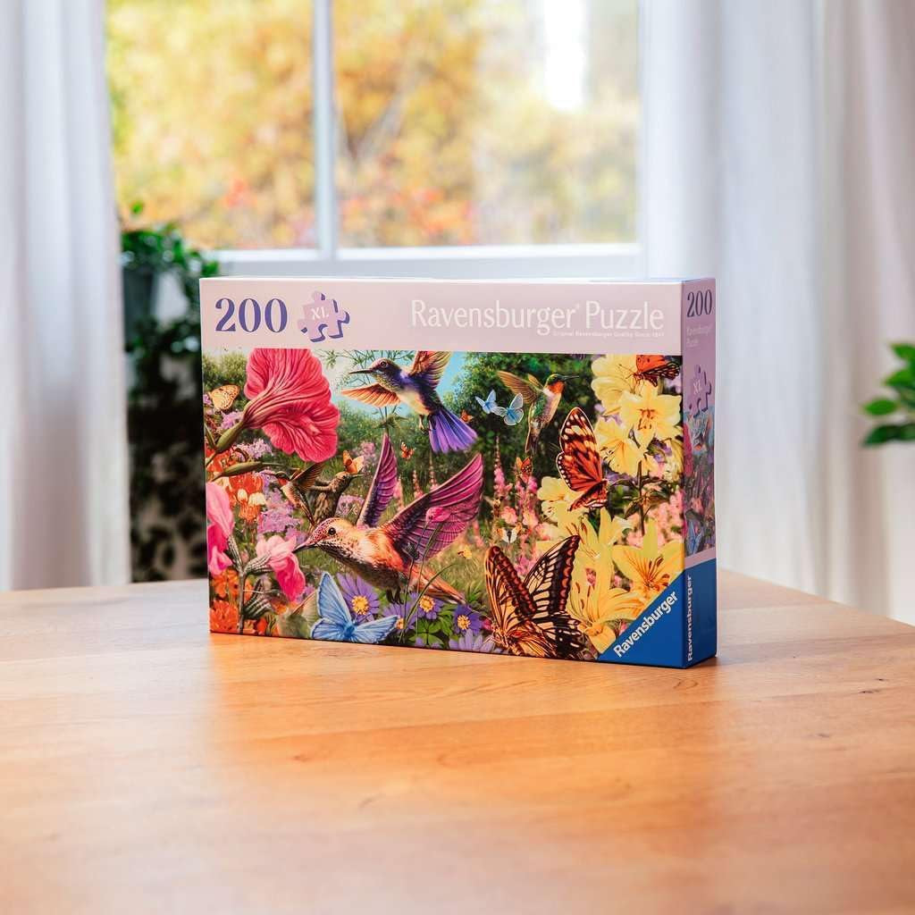 Ravensburger Puzzle 12001369 - Colibrì e farfalle - Puzzle da 200 pezzi per anziani e anziani con pezzi del puzzle più grandi, impugnatura, modello con immagine grande e base del puzzle Puzzle Naty Shop