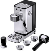 Macchina per caffè espresso WMF Lumero, portafiltro, 1400 watt, portafiltro, 3 inserti, per 1-2 tazzine di caffè espresso, incluse capsule, 15 bar, portabicchieri, montalatte, acciaio inossidabile opaco