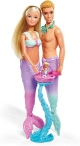 Simba 105733524 - Steffi Love Sirena Famiglia, Bambola Sirena Incinta con Kevin nei panni di una Sirena, con Culla, Bambole da Vestire 29 cm, Bambole da Gioco, per Bambini dai 3 Anni in su Naty Shop Bambole Singole