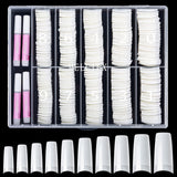 500 punte per unghie artificiali francesi Punte per unghie finte acriliche Set Estensioni per unghie Punte per unghie Accessori per unghie finte con 4 pezzi Colla per unghie in gel per unghie naturali