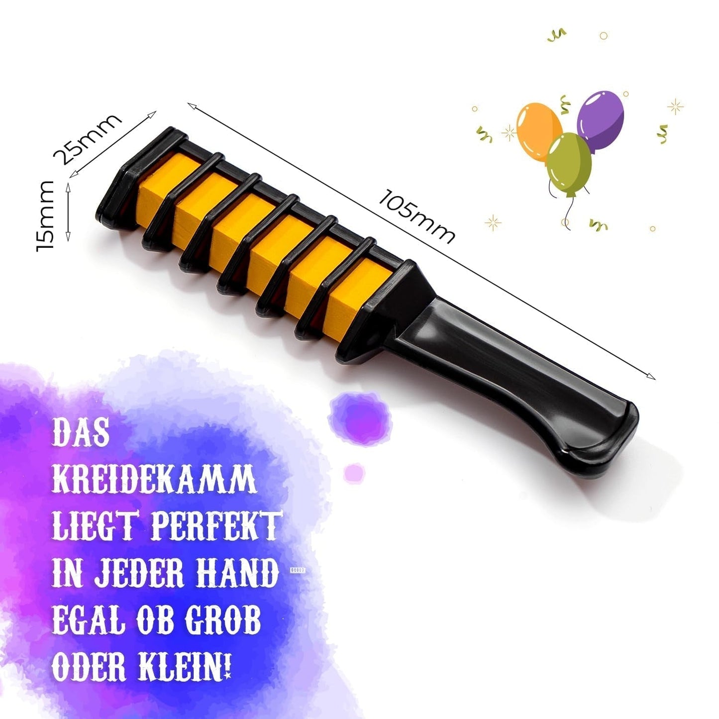 Set di gessi per capelli Magicat per ragazze I 10 colori lavabili e 5 elastici per capelli I Regalo per ragazze da 4 a 10 anni I Regalo creativo per la festa di compleanno dei bambini 2025 I Tinture per capelli sicure e colorate Naty Shop