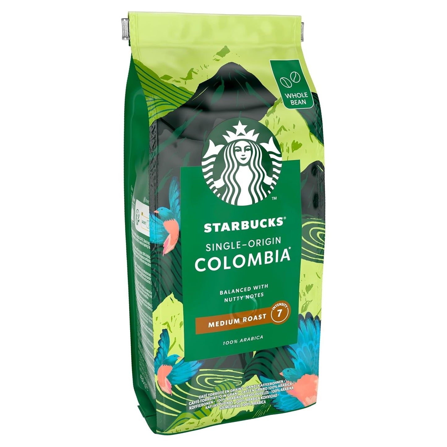 STARBUCKS Caffè monorigine Colombia, tostatura media, chicchi interi 450 g (confezione da 4)