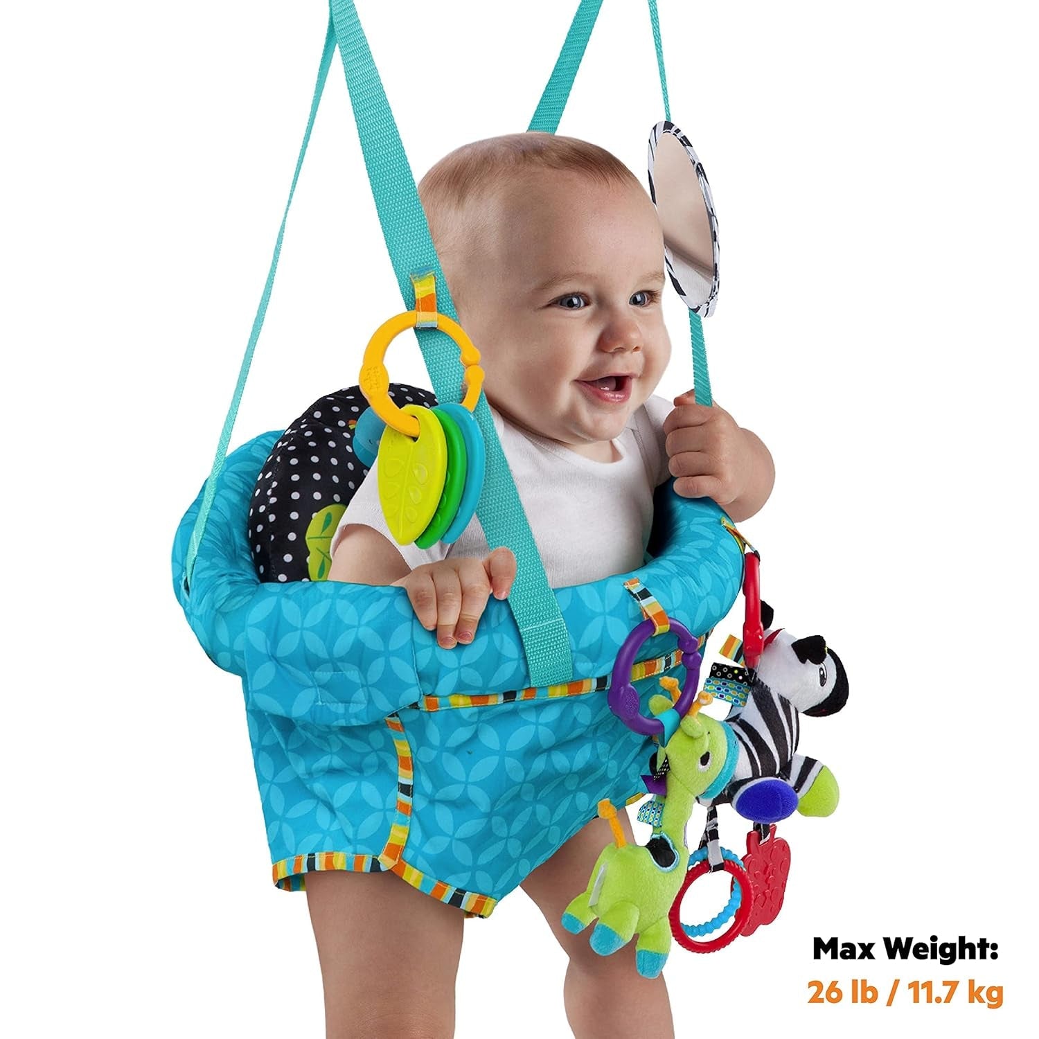 Bright Starts Deluxe Set fermaporta con clip per telaio porta sicura e stabile e salviette per neonati Pampers Sensitive, 1200 salviette (15 x 80)