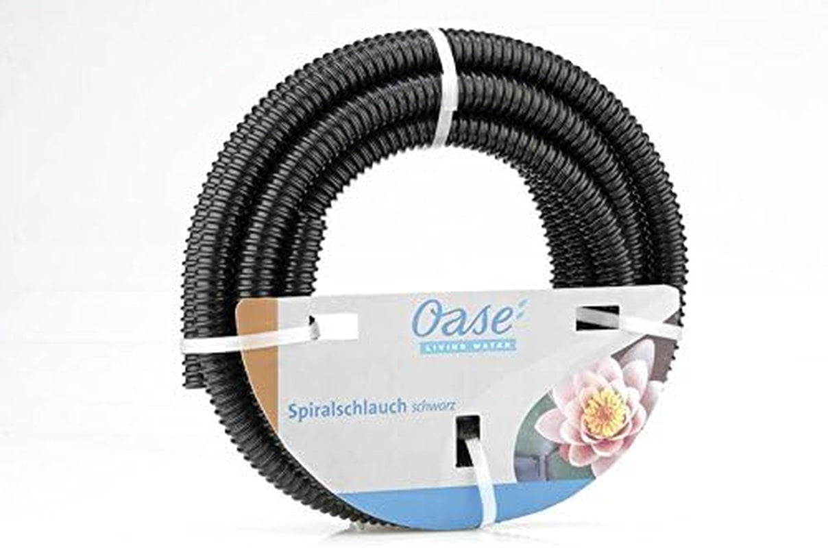 Oase Tubo a spirale 57529 (Ø 19 mm), 5 m - Tubo per laghetto di alta qualità per giardino e laghetto, tubo flessibile per l'acqua, utilizzabile come tubo di aspirazione, tubo per pompa, nero