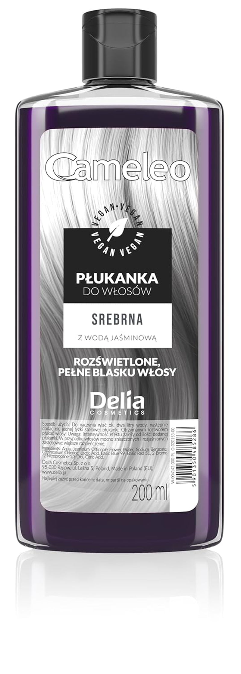 Cameleo - Tonico per capelli rosa all'acqua di rose senza tinta gialla Tinta semipermanente per capelli - Per capelli biondi e grigi - Colore e cura - Senza parabeni | Tintura Per Capelli Naty Shop 200 ml Nuova Versione - Argento 200 Ml (1 confezione)