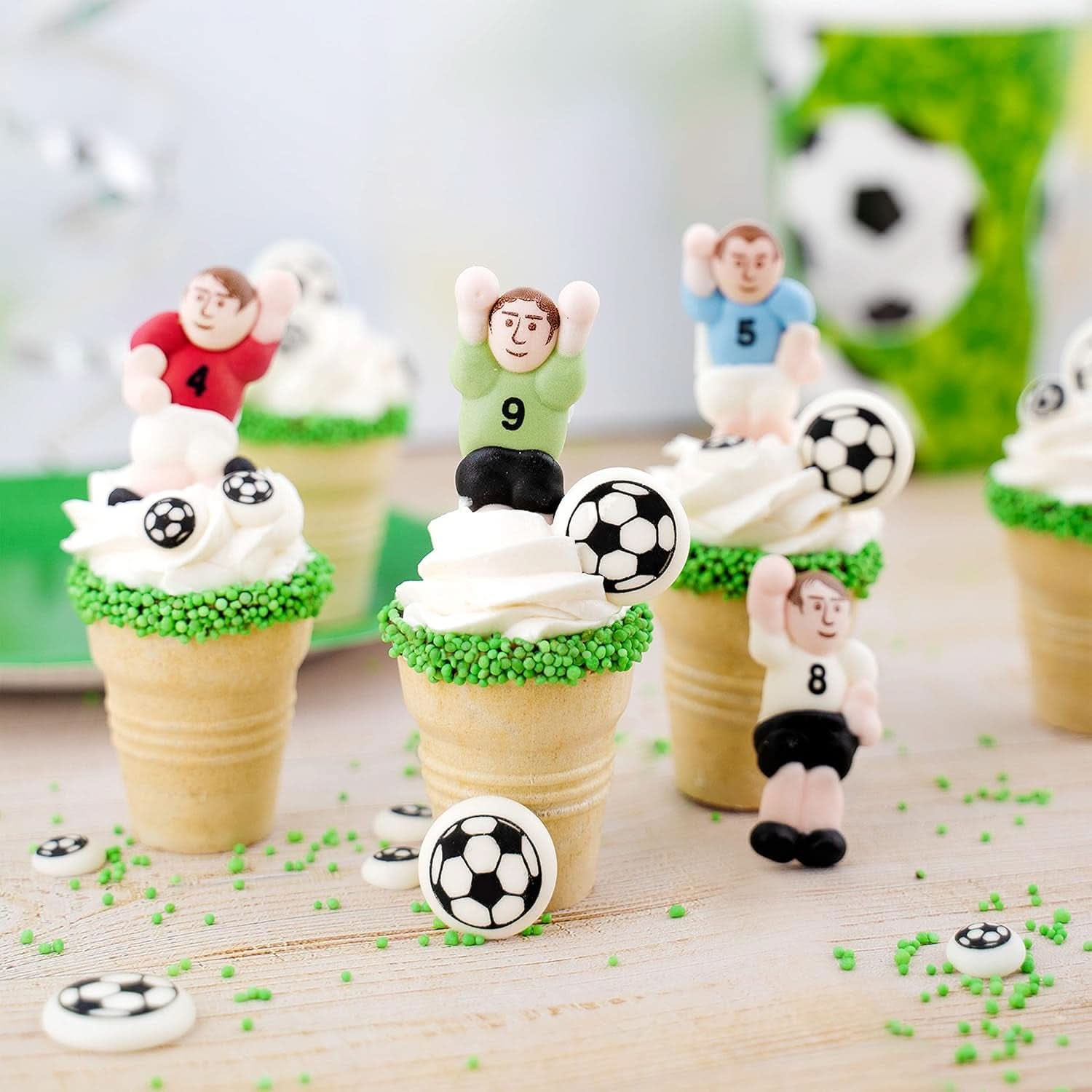 Günthart Backdecor 12 Giocatori e palloni da calcio in zucchero, 21 grammi Naty Shop